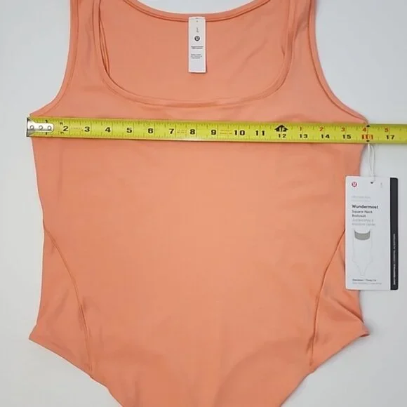Wundermost Ultra-Soft Nulu Square-Neck Sleeveless Bodysuit Coral Kiss Size Large - Picture 13 of 15